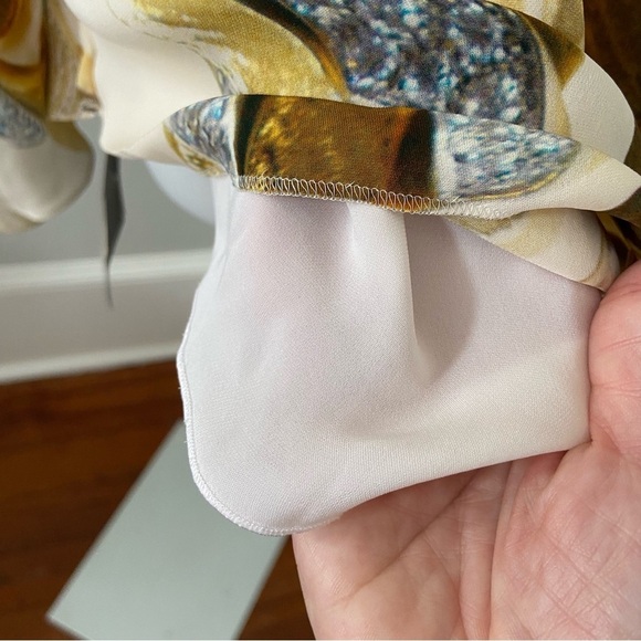 NWT Robert Cavalli Silk Chain-Print One-Shoulder Top size 40 US4-6 - Picture 7 of 16